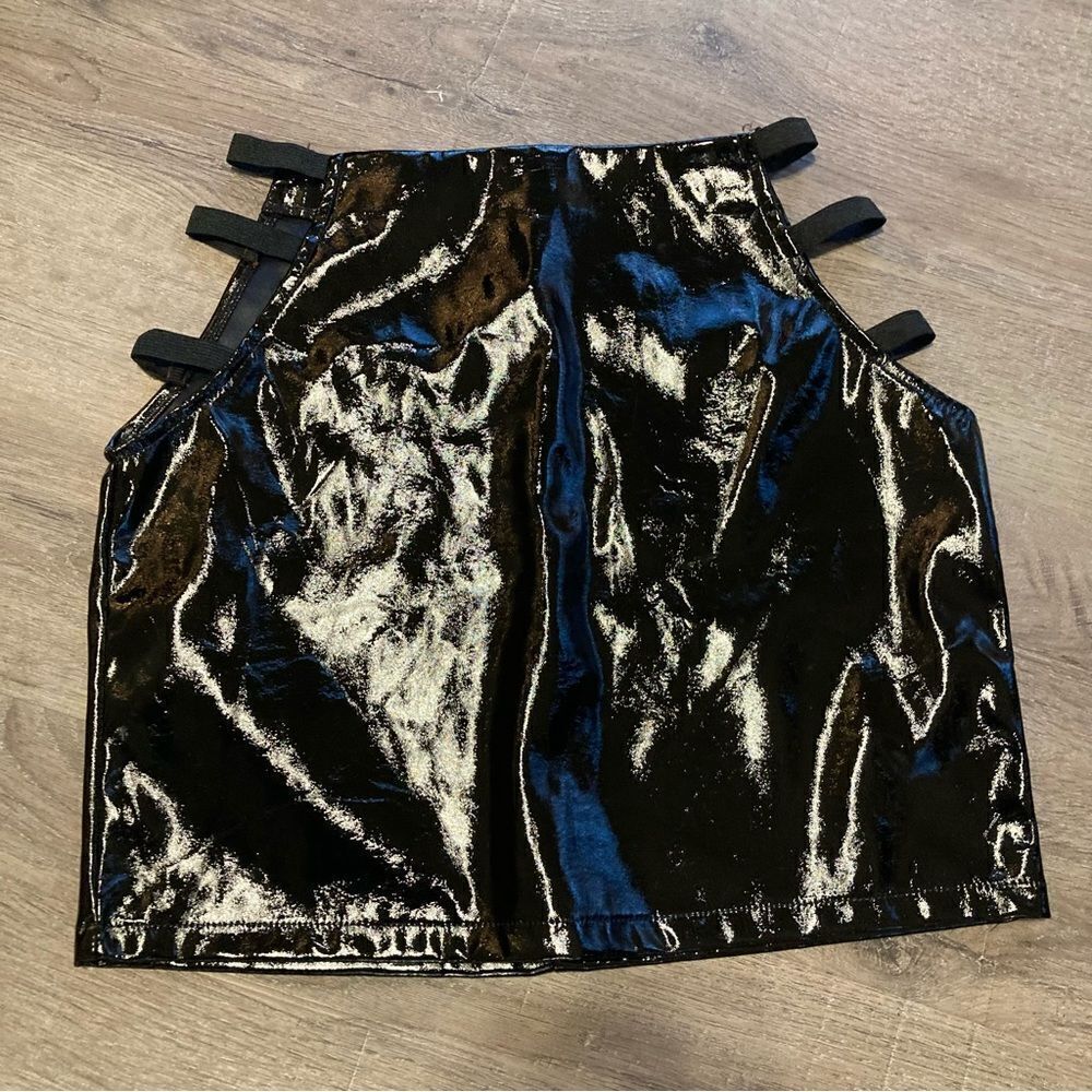 Say What? Womens L Vinyl Skirt EUC
